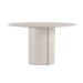 Conjunto de Mesa Redonda com Tampo de Vidro Off White e 6 Cadeiras Serena Poliéster Terracota e Amadeirado