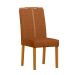 Conjunto de Mesa Redonda com Tampo de Vidro Off White e 6 Cadeiras Serena Poliéster Terracota e Amadeirado