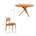 Conjunto de Mesa Redonda com Tampo em Madeira Miami e 4 Cadeiras Miami Soft Linho Âmbar e Cinamomo