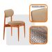 Conjunto de Mesa Redonda com Tampo em Madeira Miami e 4 Cadeiras Miami Soft Linho Âmbar e Cinamomo