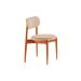 Conjunto de Mesa Redonda com Tampo em Madeira Miami e 4 Cadeiras Miami Soft Linho Off White e Cinamomo