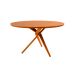 Conjunto de Mesa Redonda com Tampo em Madeira Miami e 4 Cadeiras Miami Soft Linho Off White e Cinamomo