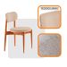 Conjunto de Mesa Redonda com Tampo em Madeira Miami e 4 Cadeiras Miami Soft Linho Off White e Cinamomo