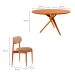 Conjunto de Mesa Redonda com Tampo em Madeira Miami e 4 Cadeiras Miami Soft Linho Palha e Cinamomo