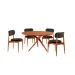 Conjunto de Mesa Redonda com Tampo em Madeira Miami e 4 Cadeiras Miami Soft Linho Preto e Cinamomo