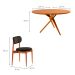 Conjunto de Mesa Redonda com Tampo em Madeira Miami e 4 Cadeiras Miami Soft Linho Preto e Cinamomo