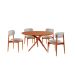 Conjunto de Mesa Redonda com Tampo em Madeira Miami e 4 Cadeiras Miami Soft Linho Quartzo e Cinamomo