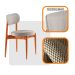 Conjunto de Mesa Redonda com Tampo em Madeira Miami e 4 Cadeiras Miami Soft Linho Quartzo e Cinamomo