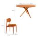 Conjunto de Mesa Redonda com Tampo em Madeira Miami e 4 Cadeiras Miami Soft Tecido Sintético Caramelo e Cinamomo