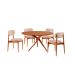 Conjunto de Mesa Redonda com Tampo em Madeira Miami e 4 Cadeiras Miami Soft Tecido Sintético Milano e Cinamomo