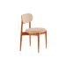 Conjunto de Mesa Redonda com Tampo em Madeira Miami e 4 Cadeiras Miami Soft Tecido Sintético Milano e Cinamomo