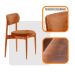 Conjunto de Mesa Redonda com Tampo em Madeira Miami e 4 Cadeiras Miami Soft Tecido Sintético Puce e Cinamomo