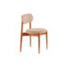 Conjunto de Mesa Redonda com Tampo em Madeira Miami e 4 Cadeiras Miami Soft Veludo Bege e Cinamomo