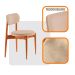 Conjunto de Mesa Redonda com Tampo em Madeira Miami e 4 Cadeiras Miami Soft Veludo Bege e Cinamomo