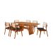Conjunto de Mesa Retangular com Tampo Laminado Alana e 6 Cadeiras Lea Premium Linho Preto e Imbuia