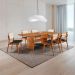 Conjunto de Mesa Retangular com Tampo Laminado Alana e 6 Cadeiras Lea Premium Linho Preto e Imbuia