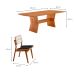 Conjunto de Mesa Retangular com Tampo Laminado Alana e 6 Cadeiras Lea Premium Linho Preto e Imbuia