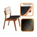 Conjunto de Mesa Retangular com Tampo Laminado Alana e 6 Cadeiras Lea Premium Linho Preto e Imbuia