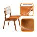 Conjunto de Mesa Retangular com Tampo Laminado Alana e 6 Cadeiras Lea Premium Tecido Sintético Caramelo e Imbuia