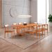 Conjunto de Mesa Retangular com Tampo Laminado Bellagio e 6 Cadeiras Itália Premium Linho Atacama e Cinamomo