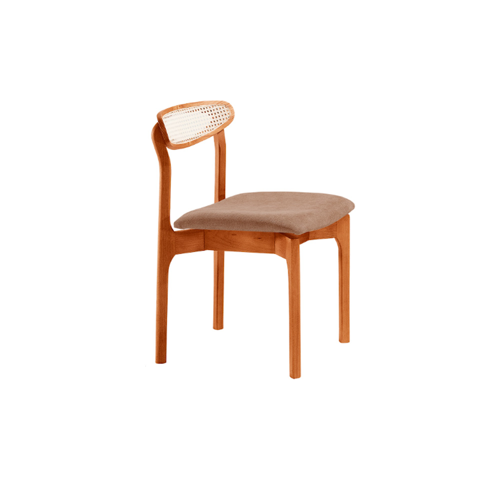 Conjunto de Mesa Retangular com Tampo Laminado Bellagio e 6 Cadeiras Itália Premium Linho Atacama e Cinamomo