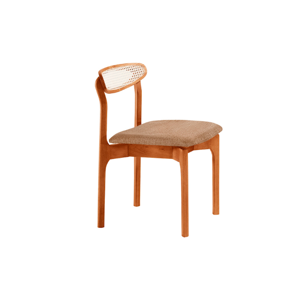 Conjunto de Mesa Retangular com Tampo Laminado Bellagio e 6 Cadeiras Itália Premium Linho Palha e Cinamomo