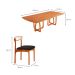 Conjunto de Mesa Retangular com Tampo Laminado Bellagio e 6 Cadeiras Itália Premium Linho Preto e Cinamomo