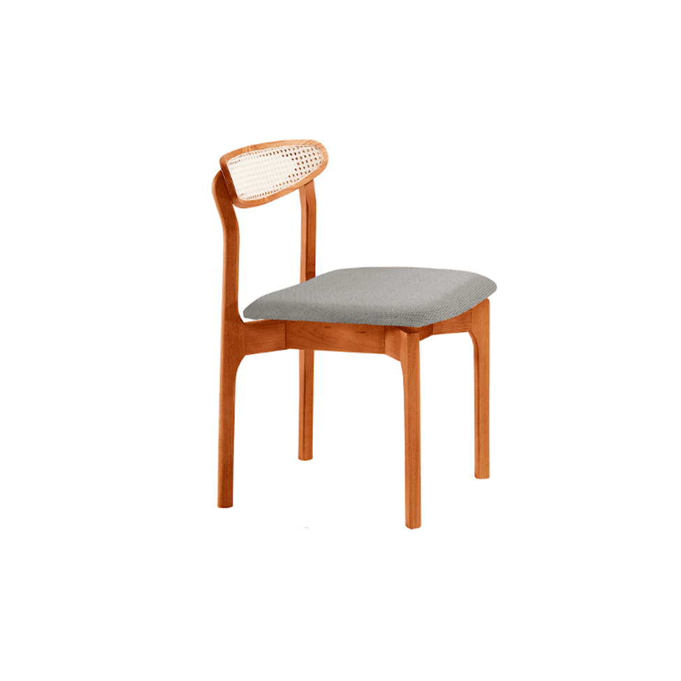Conjunto de Mesa Retangular com Tampo Laminado Bellagio e 6 Cadeiras Itália Premium Linho Quartzo e Cinamomo