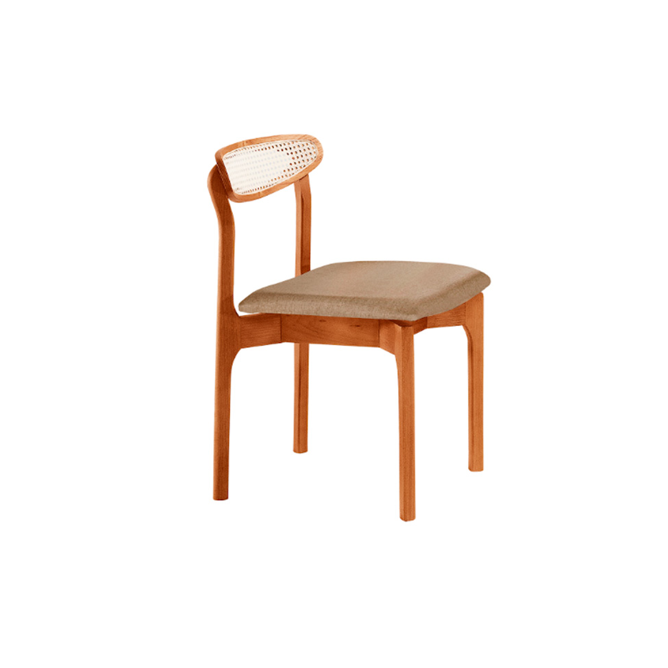 Conjunto de Mesa Retangular com Tampo Laminado Bellagio e 6 Cadeiras Itália Premium Linho Turim e Cinamomo