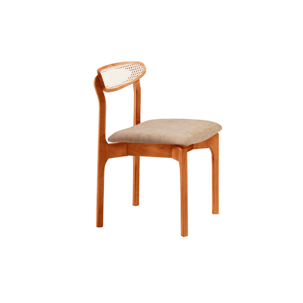 Conjunto de Mesa Retangular com Tampo Laminado Bellagio e 6 Cadeiras Itália Premium Tecido Sintético Milano e Cinamomo