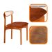 Conjunto de Mesa Retangular com Tampo Laminado Bellagio e 6 Cadeiras Itália Premium Tecido Sintético Puce e Cinamomo