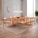 Conjunto de Mesa Retangular com Tampo Laminado Bellagio e 6 Cadeiras Itália Premium Veludo Bege e Cinamomo