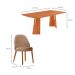 Conjunto de Mesa Retangular com Tampo Laminado Valência e 6 Cadeiras Floripa Linho Atacama e Cinamomo