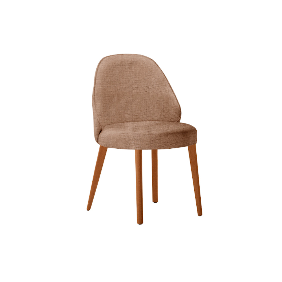 Conjunto de Mesa Retangular com Tampo Laminado Valência e 6 Cadeiras Floripa Linho Atacama e Cinamomo