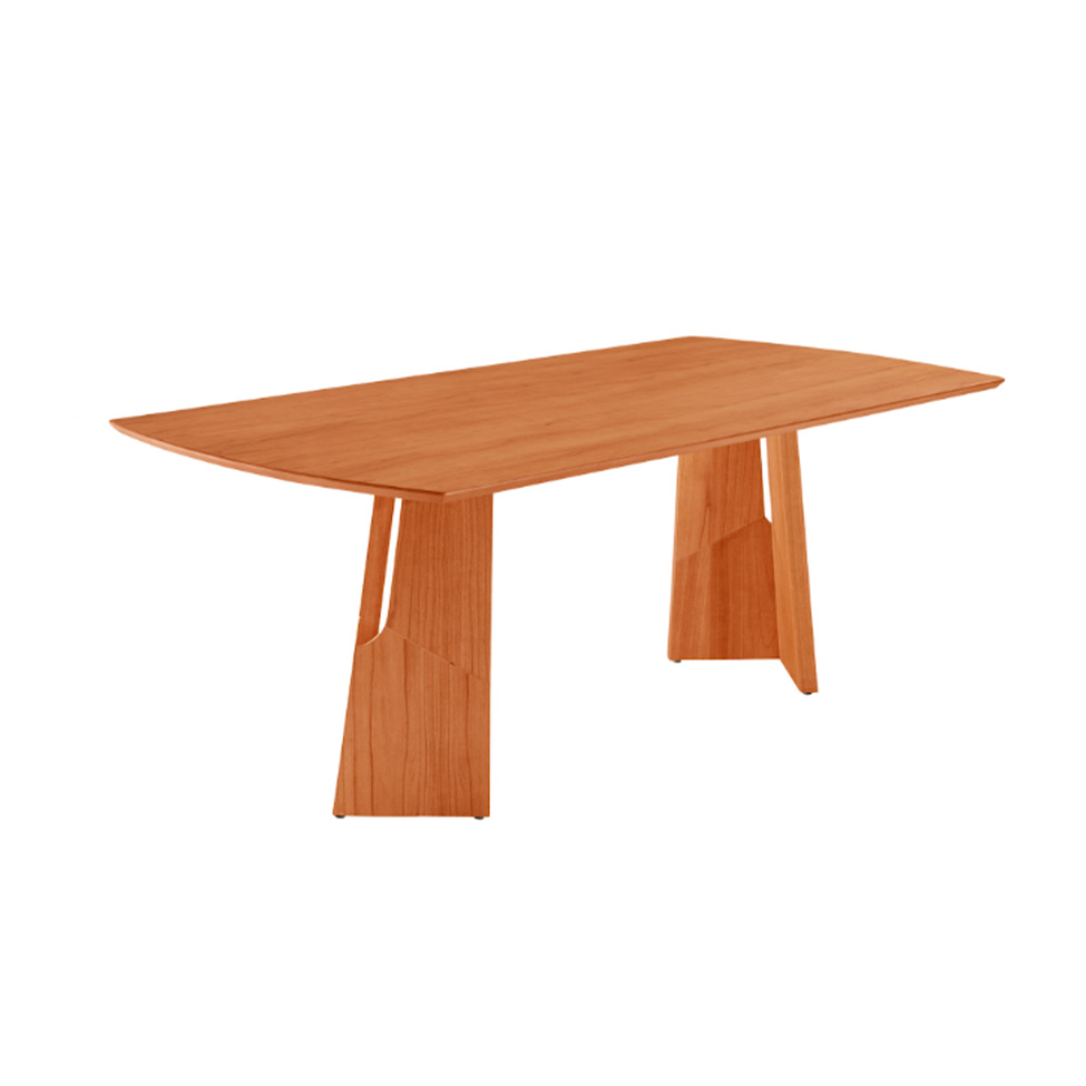 Conjunto de Mesa Retangular com Tampo Laminado Valência e 6 Cadeiras Floripa Linho Atacama e Cinamomo