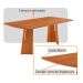 Conjunto de Mesa Retangular com Tampo Laminado Valência e 6 Cadeiras Floripa Linho Atacama e Cinamomo