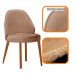 Conjunto de Mesa Retangular com Tampo Laminado Valência e 6 Cadeiras Floripa Linho Atacama e Cinamomo