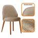 Conjunto de Mesa Retangular com Tampo Laminado Valência e 6 Cadeiras Floripa Linho Âmbar e Cinamomo