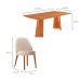 Conjunto de Mesa Retangular com Tampo Laminado Valência e 6 Cadeiras Floripa Linho Off White e Cinamomo
