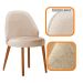 Conjunto de Mesa Retangular com Tampo Laminado Valência e 6 Cadeiras Floripa Linho Off White e Cinamomo