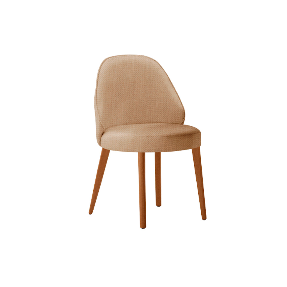 Conjunto de Mesa Retangular com Tampo Laminado Valência e 6 Cadeiras Floripa Linho Palha e Cinamomo
