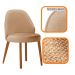 Conjunto de Mesa Retangular com Tampo Laminado Valência e 6 Cadeiras Floripa Linho Palha e Cinamomo