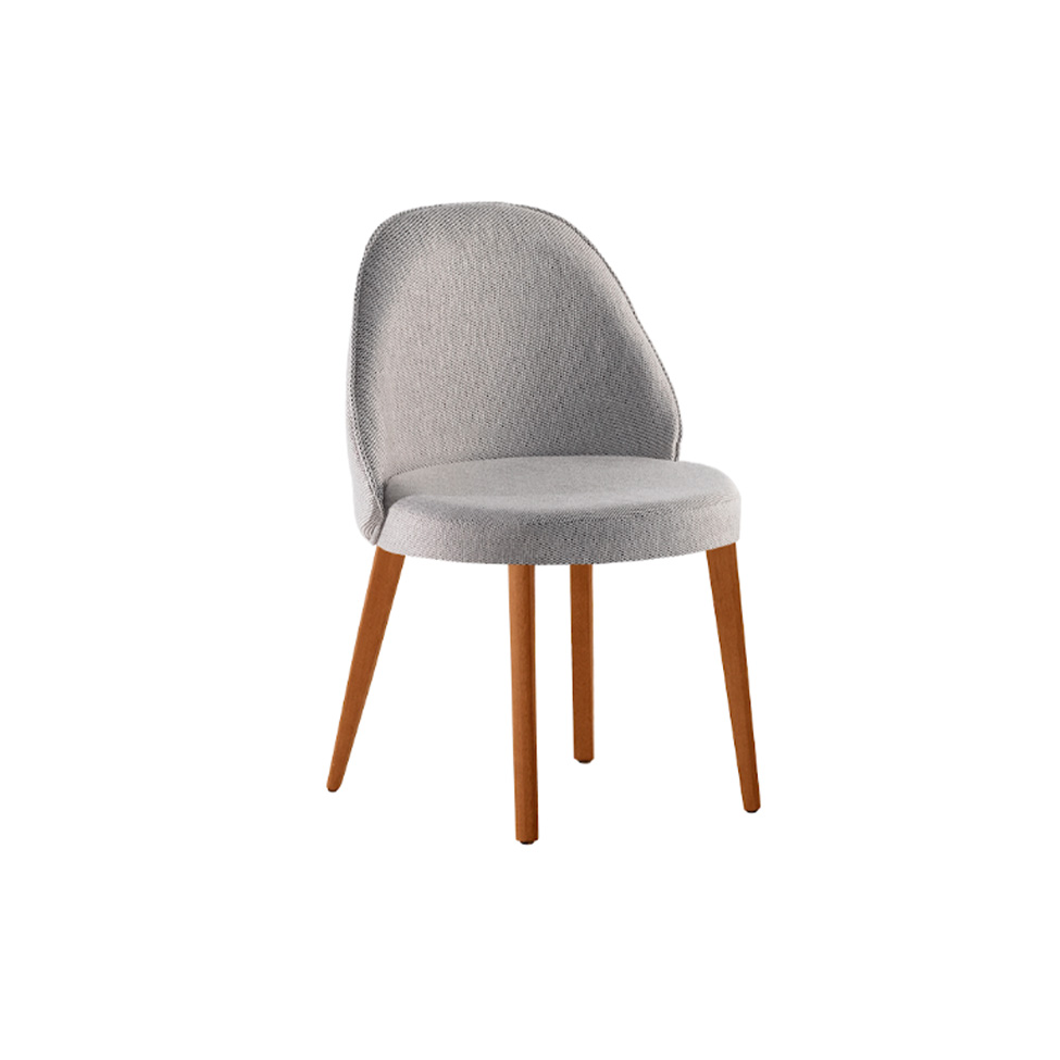 Conjunto de Mesa Retangular com Tampo Laminado Valência e 6 Cadeiras Floripa Linho Quartzo e Cinamomo