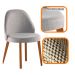 Conjunto de Mesa Retangular com Tampo Laminado Valência e 6 Cadeiras Floripa Linho Quartzo e Cinamomo