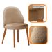 Conjunto de Mesa Retangular com Tampo Laminado Valência e 6 Cadeiras Floripa Linho Turim e Cinamomo