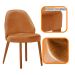 Conjunto de Mesa Retangular com Tampo Laminado Valência e 6 Cadeiras Floripa Tecido Sintético Caramelo e Cinamomo