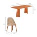 Conjunto de Mesa Retangular com Tampo Laminado Valência e 6 Cadeiras Floripa Tecido Sintético Milano e Cinamomo