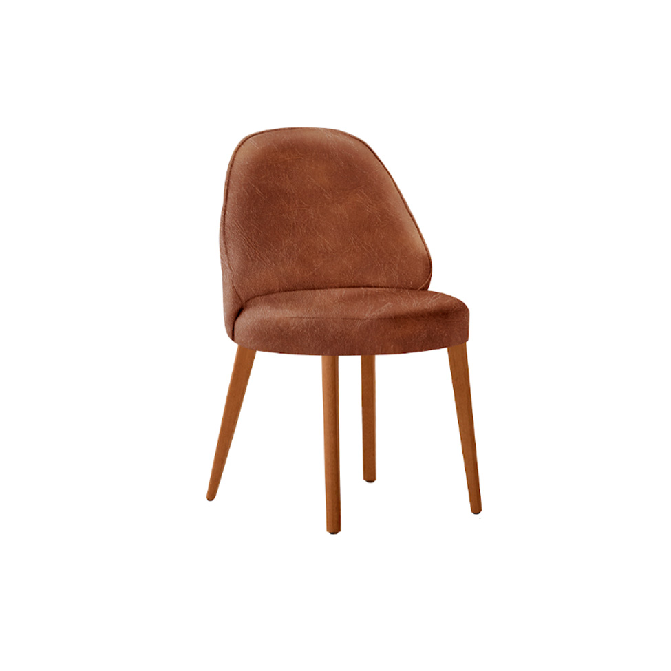 Conjunto de Mesa Retangular com Tampo Laminado Valência e 6 Cadeiras Floripa Tecido Sintético Puce e Cinamomo
