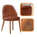 Conjunto de Mesa Retangular com Tampo Laminado Valência e 6 Cadeiras Floripa Tecido Sintético Puce e Cinamomo