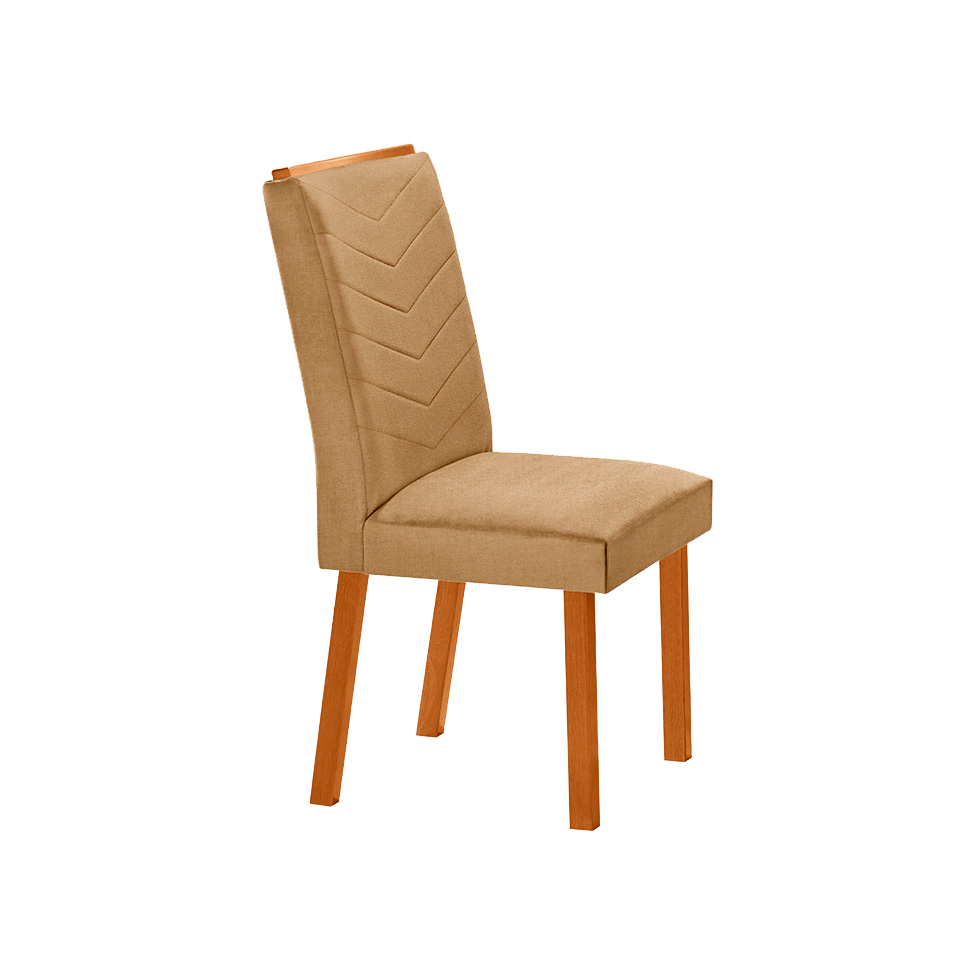 Conjunto de Mesa Retangular com Tampo MDF Ayla e 6 Cadeiras Turquesa Linho Bege e Amadeirado 180 cm